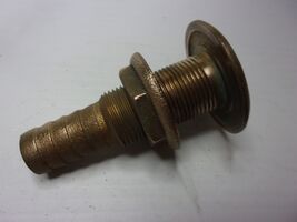 GROCO 3/4" Bronze Thru Hull 3/4" NPT with nut, 3/4" hose barb, 3-1/2" long - $31.68