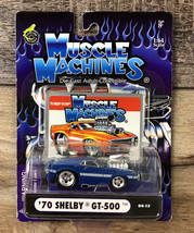 Muscle Machines &#39;70 Shelby GT-500 Blue White 04-13 Diecast 2004 1:64 - $19.79