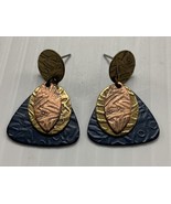 Vintage Tri-Color  Abstract Retro Dangle Drop Earrings Retro 80&#39;s 90&#39;s KG - $363.02 MXN