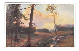 Artist Signature W L? Landscape Trees Austria AK BKWI Serie 720/2 Postcard - $4.99