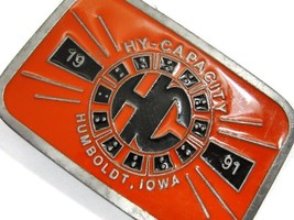 1991 HC High Capacity Humboldt Iowa Belt Buckle Red Black Limited Ed Far... - £23.72 GBP