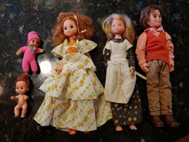 Mattel Sunshine Family Doll Lot 1970&#39;s Babies Mom Dad Daughter - £39.54 GBP