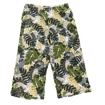 Ruby Rd Womens Capri Pants Size Medium Green Gold Leaves Elastic Waist Knit - $11.88