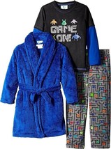 Bunz Kids Little Boys&#39; 3 Piece Game On Robe and Pajama Set Size 4 NEW W ... - £15.81 GBP