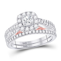 14kt Two-tone Gold Round Diamond Bridal Wedding Engagement Ring Set 1.00 Ctw - £1,437.77 GBP