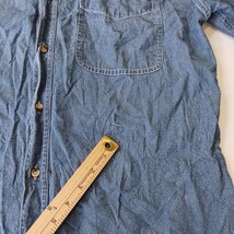 ManeX RN#104032 Men's Blue Cotton Long Sleeve Distressed Shirt Size Medium image 3