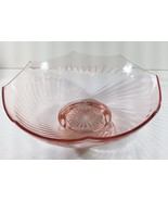 Vintage Imperial Glass 9.75&quot; PINK TWISTED OPTIC GLASS CONSOLE BOWL 1927-... - $22.79