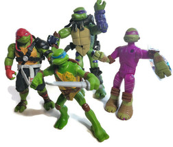 4 Teenage Mutant Ninja Turtles Action Figure Toys 2015 Viacom Playmates - £11.78 GBP
