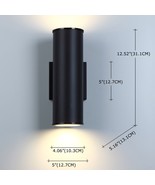 Pia Ricco Black LED Outdoor Wall Lantern Sconce with Up-Down Light Outpu... - $797.37 MXN