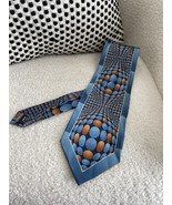 Vintage 100% Silk Hand Made in Korea Optical Illusion Geometric Mod Tie - $535.68 MXN