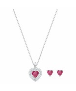 Authentic Swarovski Red Heart-Shaped Crystals Set - £108.81 GBP