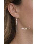 925 Sterling Silver Tassel Earrings Handmade Silver Dangle Earrings for ... - $108.00