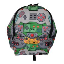 Space Junk Backpack Video Gaming Controllers Green &amp; Gray Boys/Girls - £10.19 GBP