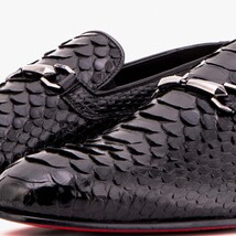 The Viper Black Python Skin Leather Bit Loafer Men Shoe image 3