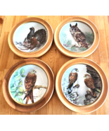 Haviland Limoges France 4 Bards Wood Frames Bird Collector Plates Kestre... - $128.23 CAD