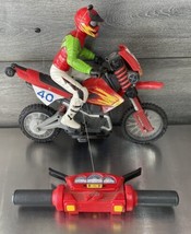 Vintage Tyco RC Motocross Dirt Bike With Remote Control Parts or Repair - $15.99