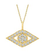 Swara Ecom 2.7 Ct Round Cut D/VVS1 Diamond Evil Eye Pendant Necklace in ... - $72.99