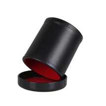 Leather Dice Cup with Lid Green Red  Interior Quiet in Sha for Liars Dice Farkle - £86.16 GBP