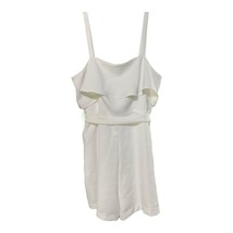 Express Womens White Sleeveless Pockets Lined Shorts Romper Size Large New - £14.07 GBP