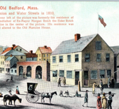 Old Bedford Massachusetts Postcard Vintage Street Scene Village - £13.31 GBP