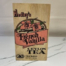 Decor Cottage VTG  Wood Tea Box Sliding Cover Hedley’s Ceylon Tea Painted Sides - £9.47 GBP