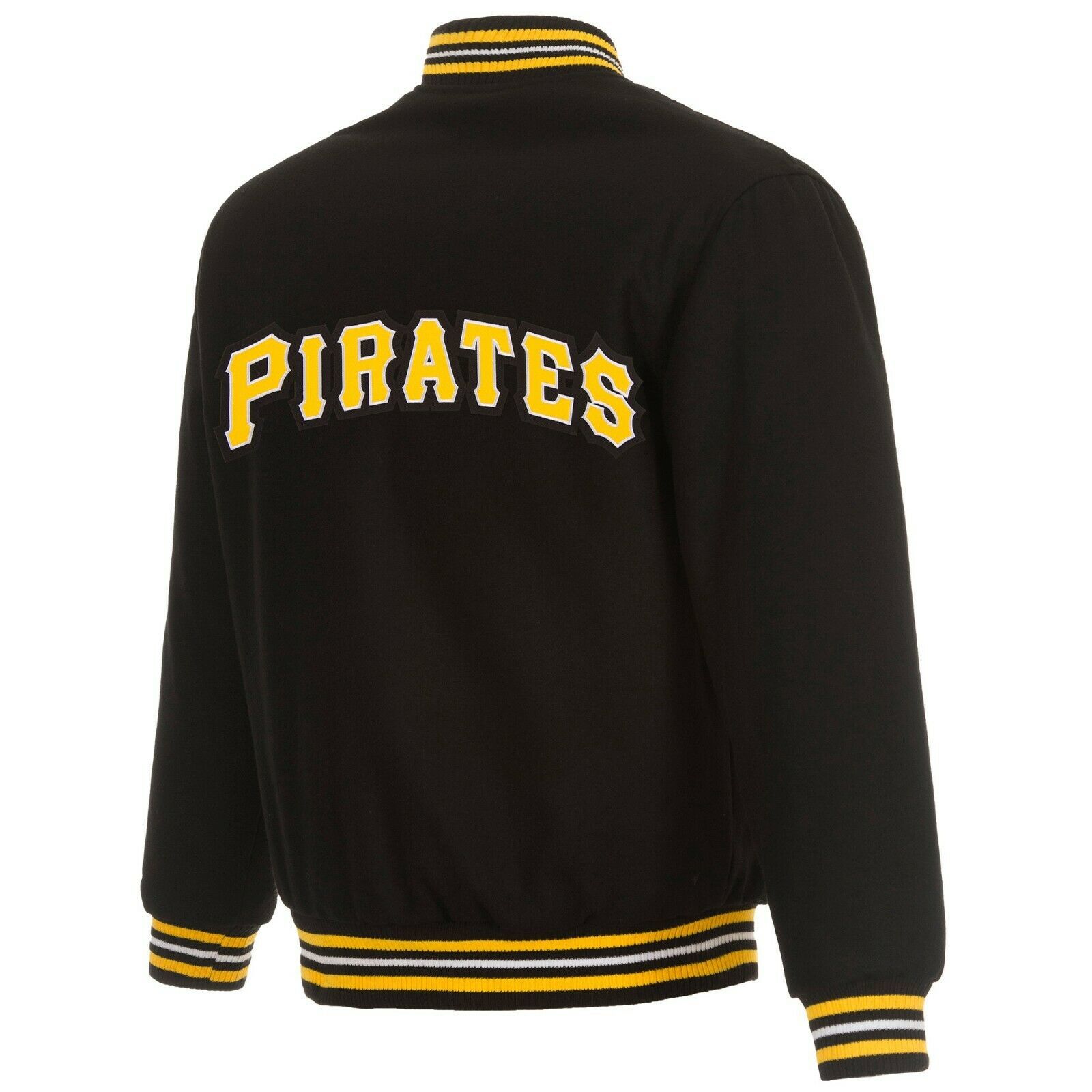 MLB Pittsburgh Pirates JH Design Wool Reversible Jacket  Black Embroidered Logos - £143.87 GBP