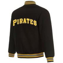 MLB Pittsburgh Pirates JH Design Wool Reversible Jacket  Black Embroidered Logos - $179.99