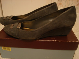 ANTONIO MELANI 8.5 M New Grey Suede Leather Wedge Shoes - $59.99+