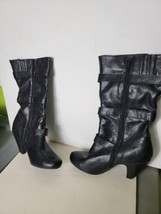 Dolce By Mojo Moxy Shoes Calf High Boots Black Size 7 Womens Zip - $26.46