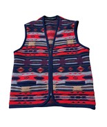 Tundra Canada Wool Zip Front Vest Size Medium Striped Aztec - $45.83 CAD