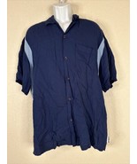 Toes on The Nose Dark Blue Hula Lounge Button Up Shirt Mens Large Vintage - £14.42 GBP