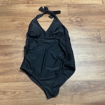 Motherhood Solid Black Halter One Piece Swim Suit Womens Size Medium Mat... - $27.72