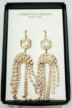 Christian Siriano New York Earrings French Wire Gold Tone Opal Chandelier New - £28.00 GBP