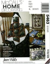 McCall&#39;s Sewing Pattern 5463 Quilt Pillows Wallhanging Placemats JEAN WELLS - £7.07 GBP