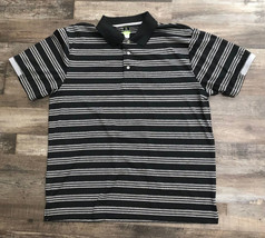 PGA Tour Pro Series Mens Size 2XL Black Striped Short Sleeve Golf Polo Shirt - £11.07 GBP