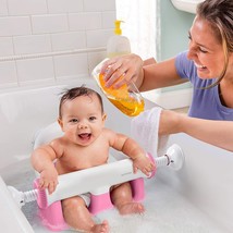 (PINK) Sit-Up Baby Bathing, Backrest for Assisted Sitting, Easy Setup - £46.39 GBP