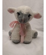 Vintage Easter Animal Fair White Baby Lamb Sheep Pink Bow Stuffed Animal... - £30.96 GBP