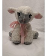 Vintage Easter Animal Fair White Baby Lamb Sheep Pink Bow Stuffed Animal 10" - $39.60
