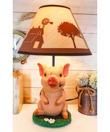 Rustic Farm Country Pink Babe Piglet Muddy Pig Desktop Table Lamp With S... - $1,520.35 MXN