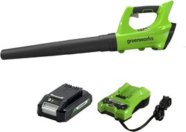 Greenworks 24V Axial Blower (100 MPH/330 CFM), 2Ah Battery and Charger 2... - £91.99 GBP