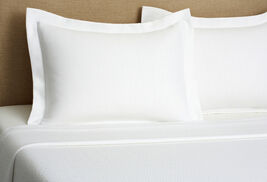 Sferra Morada White Euro Sham Solid Basket Weave 100% Cotton Matelasse S... - $9.00