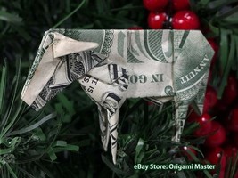 Dollar Origami COW Made with REAL MONEY Handmade Cash Farm Animal Art Gi... - €12,80 EUR+