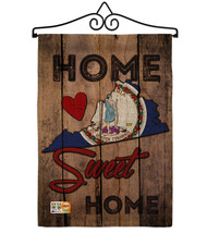 State Virginia Home Sweet Burlap - Impressions Decorative Metal Wall Hanger Gard - £27.16 GBP