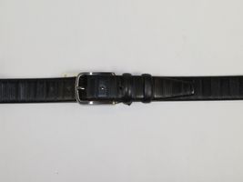 Men Black Genuine Leather Belt PIERO ROSSI Turkey Soft Full Grain #Black line image 3