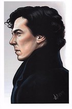 BBC Benedict Cumberbatch as Sherlock Holmes Art Print SIGNED Ashleigh Popplewell - £30.92 GBP