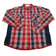 Rocksmith Shirt Men 3XL Red Black Plaid Long Sleeve Button Up Collared Color Blk - £19.21 GBP