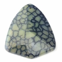 Dragonfly Vein Wing Agate Pendant Stone Shield Shape - $9.95