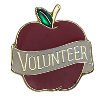 Teacher Volunteer Apple Gold Time Pin Education Assistant Vintage 80s - £7.86 GBP