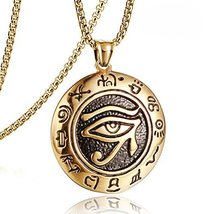 Egyptian Brass Eye of Ra Necklace - £11.56 GBP