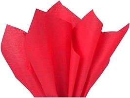 Vibrant Red Solid Tissue Paper (20&quot; x 20&quot;) Pack Of 8  Premium Square She... - $14.99